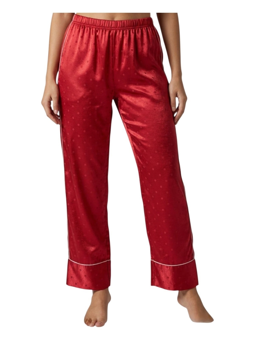 Victoria Secret Pajama Pants Luxe Satin Sleepwear Bottom Red Polka Dots